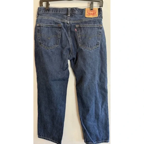 550 Levis Mens Jeans Relaxed Fit (34x30) Dark Wash Denim - Picture 4 of 6